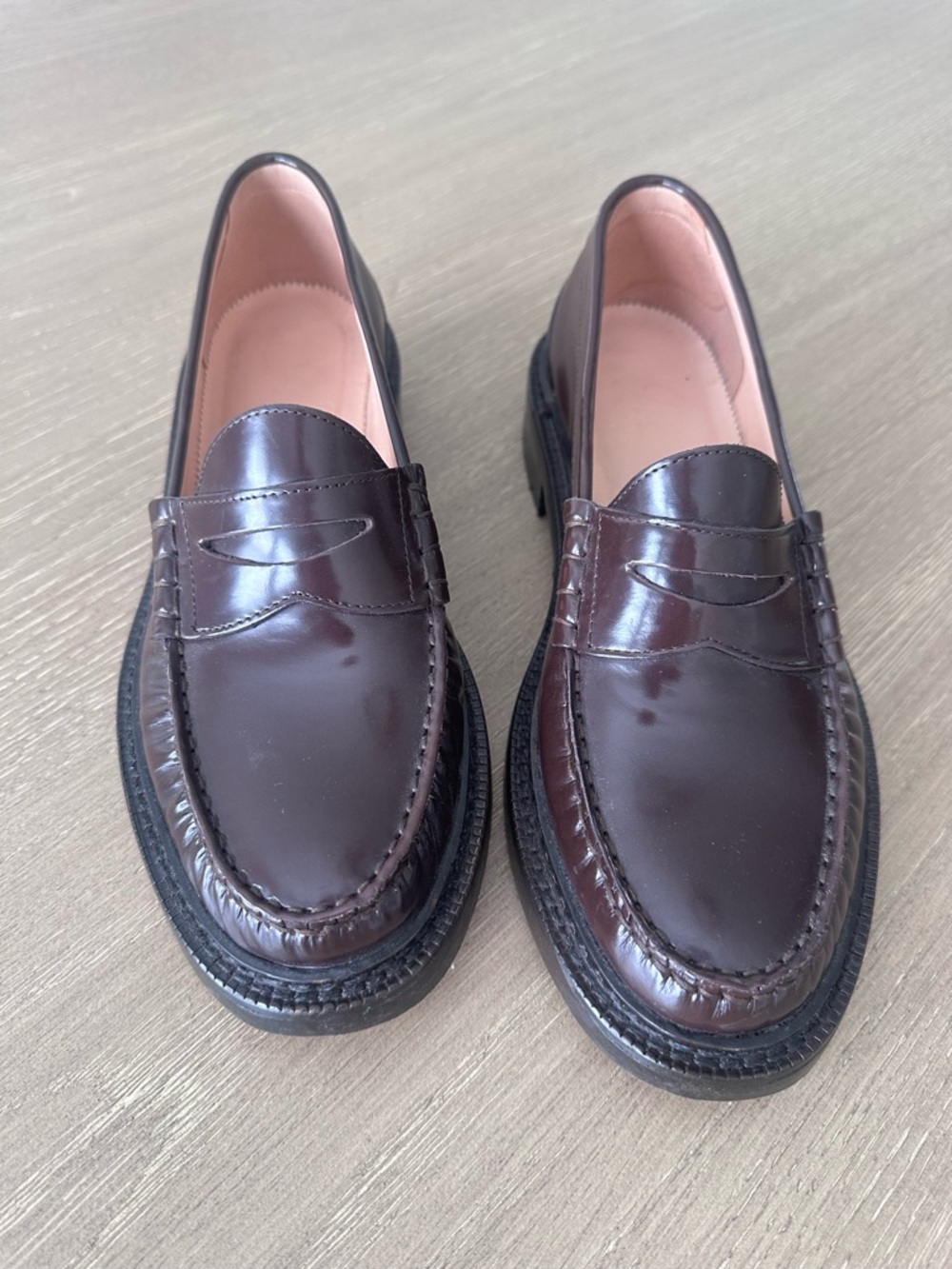 Jcrew Rowan Women's Penny Loafers in Burgundy leather